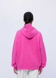 Women's Hot Pink Zippered Oversized Hoodie